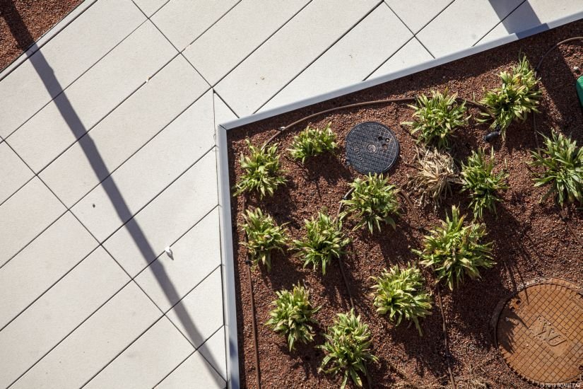 Farbgebung Betonplatten Campus WU